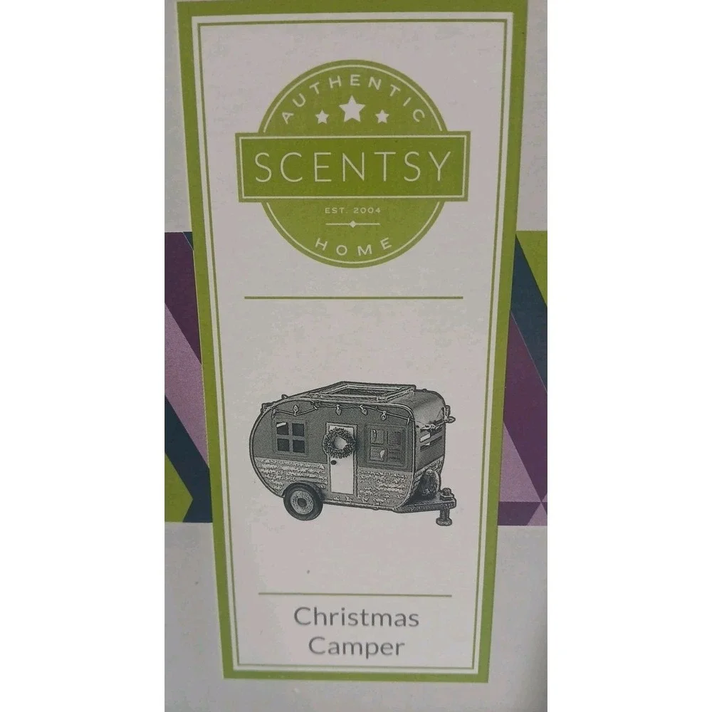 Scentsy‎ Christmas Camper Wax Warmer Winter Holiday Lights Wreath Metal READ
